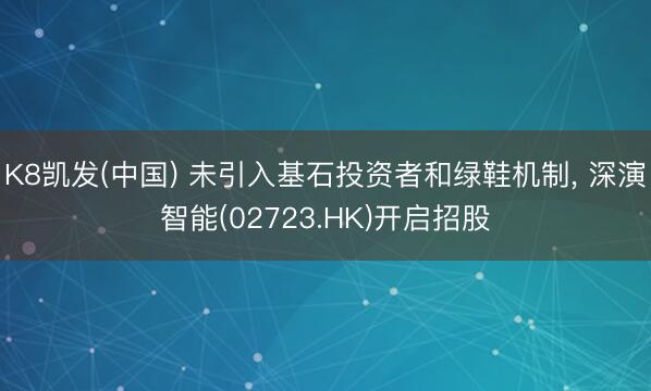 K8凯发(中国) 未引入基石投资者和绿鞋机制， 深演智能(02723.HK)开启招股
