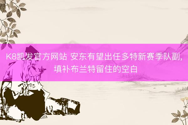 K8凯发官方网站 安东有望出任多特新赛季队副， 填补布兰特留住的空白