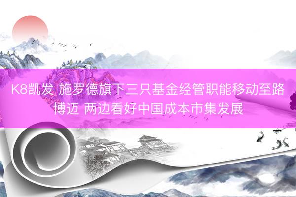 K8凯发 施罗德旗下三只基金经管职能移动至路博迈 两边看好中国成本市集发展
