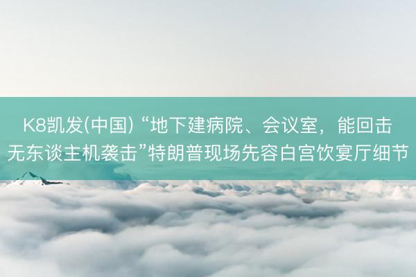 K8凯发(中国) “地下建病院、会议室,能回击无东谈主机袭击”特朗普现场先容白宫饮宴厅细节