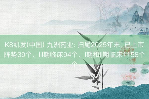 K8凯发(中国) 九洲药业: 扫尾2025年末， 已上市阵势39个、III期临床94个、I期和II期临床1158个