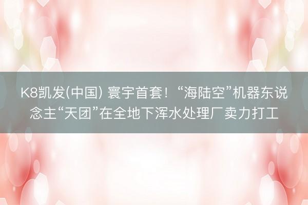 K8凯发(中国) 寰宇首套！“海陆空”机器东说念主“天团”在全地下浑水处理厂卖力打工