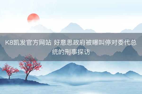 K8凯发官方网站 好意思政府被曝叫停对委代总统的刑事探访