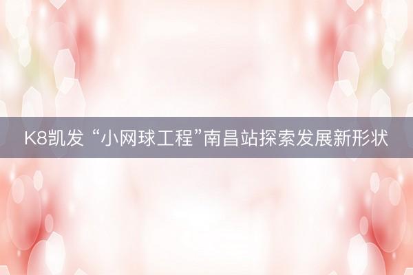 K8凯发 “小网球工程”南昌站探索发展新形状
