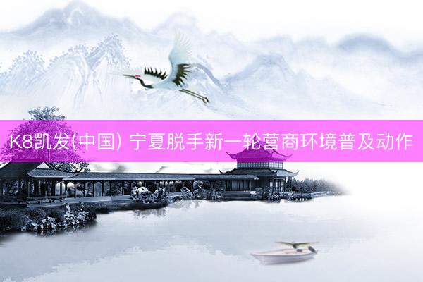 K8凯发(中国) 宁夏脱手新一轮营商环境普及动作