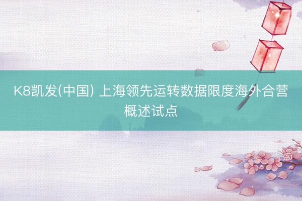 K8凯发(中国) 上海领先运转数据限度海外合营概述试点