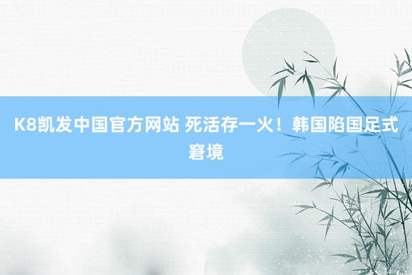 K8凯发中国官方网站 死活存一火!韩国陷国足式窘境
