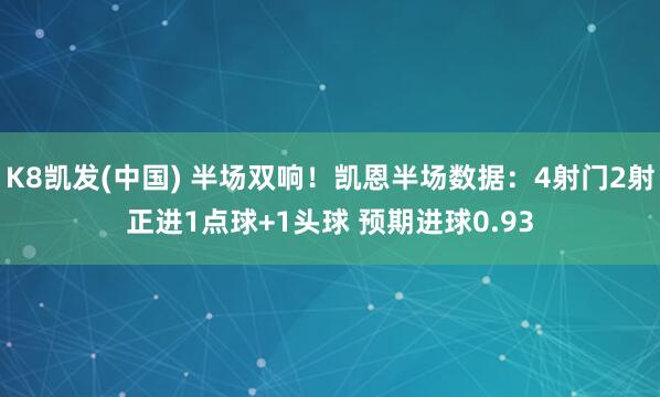 K8凯发(中国) 半场双响！凯恩半场数据：4射门2射正进1点球+1头球 预期进球0.93